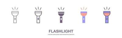 flashlight beam vector art icons and