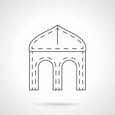 Flat Line Brick Archway Vector Icon