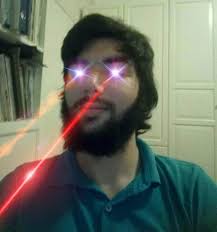 edit laser beams onto your eyes by