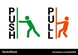 Push Pull Door Sign And Icon Royalty