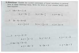 Correct Conversion Of Linear Equation