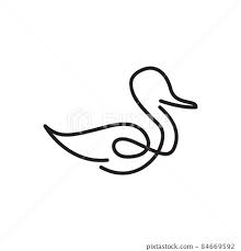 Continuous Line Duck Logo Symbol Icon