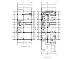 Two Story House Floor Plan Cad Drawing