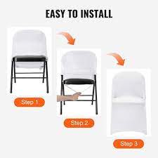 Vevor White Stretch Spandex Chair Covers 30 Pcs Folding Kitchen Chairs Cover Universal Washable Slipcovers Protector