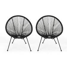 Runesay Black Round Outdoor Woven Chair