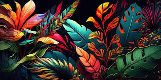 Abstract Art Colorful Botanical