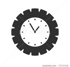 Time Icon With Clock And Gear Symbol