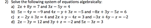Equations Algebraically