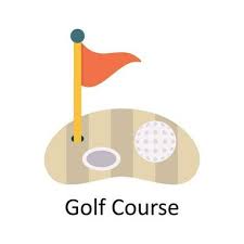 Golf Course Vector Flat Icon Design