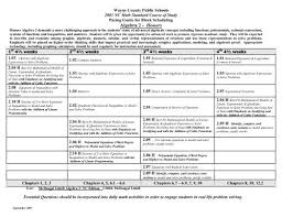 Algebra 2 Honors Pacing Guide Wayne