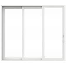 White Vinyl 3 Panel Prehung Patio Door