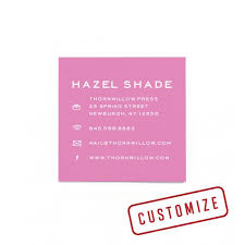 Duplex Square Business Cards Hot Pink