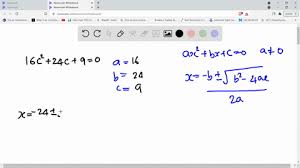 Solve By Using The Quadratic Formula