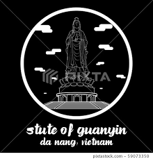 Circle Icon Line Stute Of Guanyin