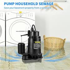 Vevor 1hp 5600 Gph Cast Iron Submersible Sump Sewage Pump With Automatic Snap Action Float Switch