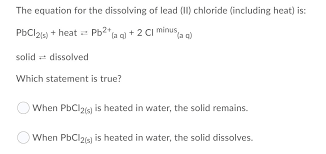 The Equation For The Dissolving Of Lead
