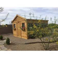 12 Ft W X 16 Ft D Cedar Wood Sunshed Garden Shed With Metal Roof Outdoor Living Today
