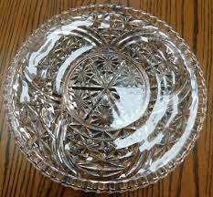 Cut Glass Round Serving Platter Tray