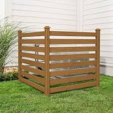 38 W X 46 H Teak Brown Outdoor No Dig Fence Poly Plastic Picket Fence Panel Decorative Garden Privacy Fence 4 Pack