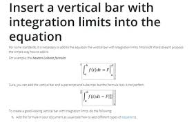 Vertical Bar With Integration Limits