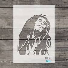 Bob Marley Stencil Reggae Singer Wall
