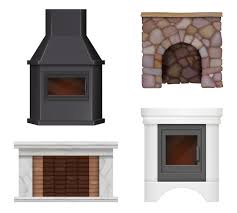 Fireplace Realistic Home Modern Chimney