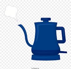 Blue Kettle With Steam Handle On Top