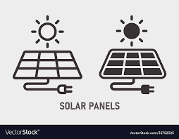 Sun And Solar Panel Icon On White