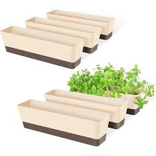 Indoor Windowsill Planter Boxes 6 Pack 16 In X 3 8 In Rectangle Succulent Cactus Window Box W Tray Modern Plastic Box