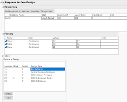 example of a response surface design