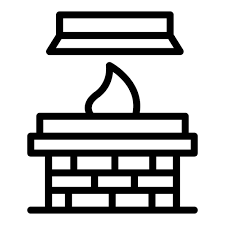 Brick Fireplace Icon Outline Vector