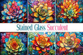 Stained Glass Succulent Graphic By Pro