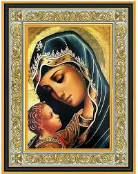 Virgin Mary And Child Gold Foil Framed