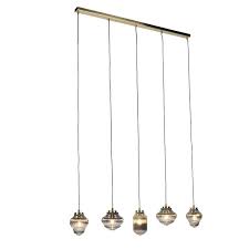 Art Deco Pendant Lamp 5 Brass With