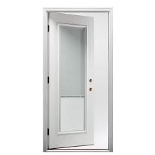 National Door Company Emj686blpr30l Entry Door Prehung Left Hand Internal Mini Blinds Clear Glass Steel Full Lite 36 X 80