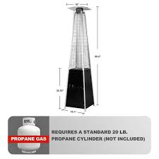 Black Propane Gas Standing Patio Heater