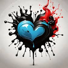 Black Splash Ink Love Icon At The