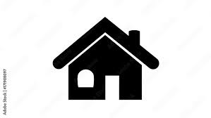 Simple House Icon Black White Stock