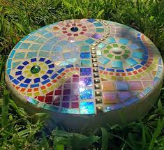 Round Colorful Mosaic Garden Stepping
