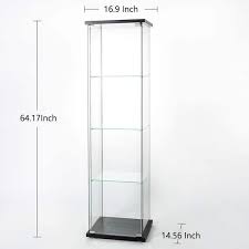 Glass Cabinet Display Case 4 Shelves