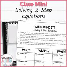 Solving 2 Step Equations Clue Mini