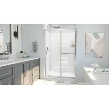 Dreamline D2094836xxc0001 Infinity Z 36 Inch D X 48 Inch W X 78 3 4 Inch H Sliding Shower Door Base And White Wall Kit In Chrome And Clear Glass