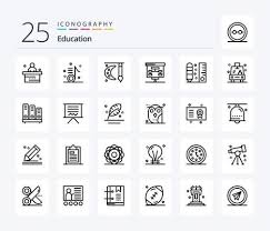 Education 25 Line Icon Pack Including