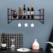 Wine Rack Gin Shelf Rack Bottle 5 Glass