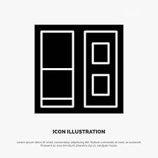 House Door Solid Glyph Icon Vector
