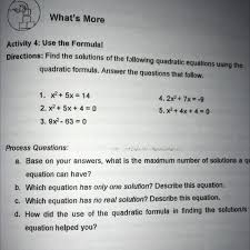 What S More Activity 4 Use The Formula