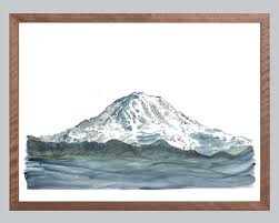 Mount Rainier Mountain Abstract