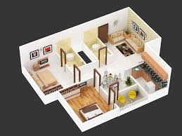 2bhk Floor Plan Isometric View Design