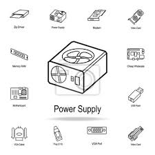 Power Supply Icon Detailed Set Of