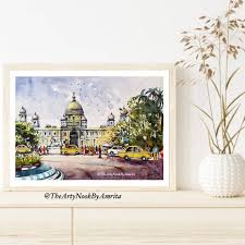 Kolkata Cityscape Watercolor Painting